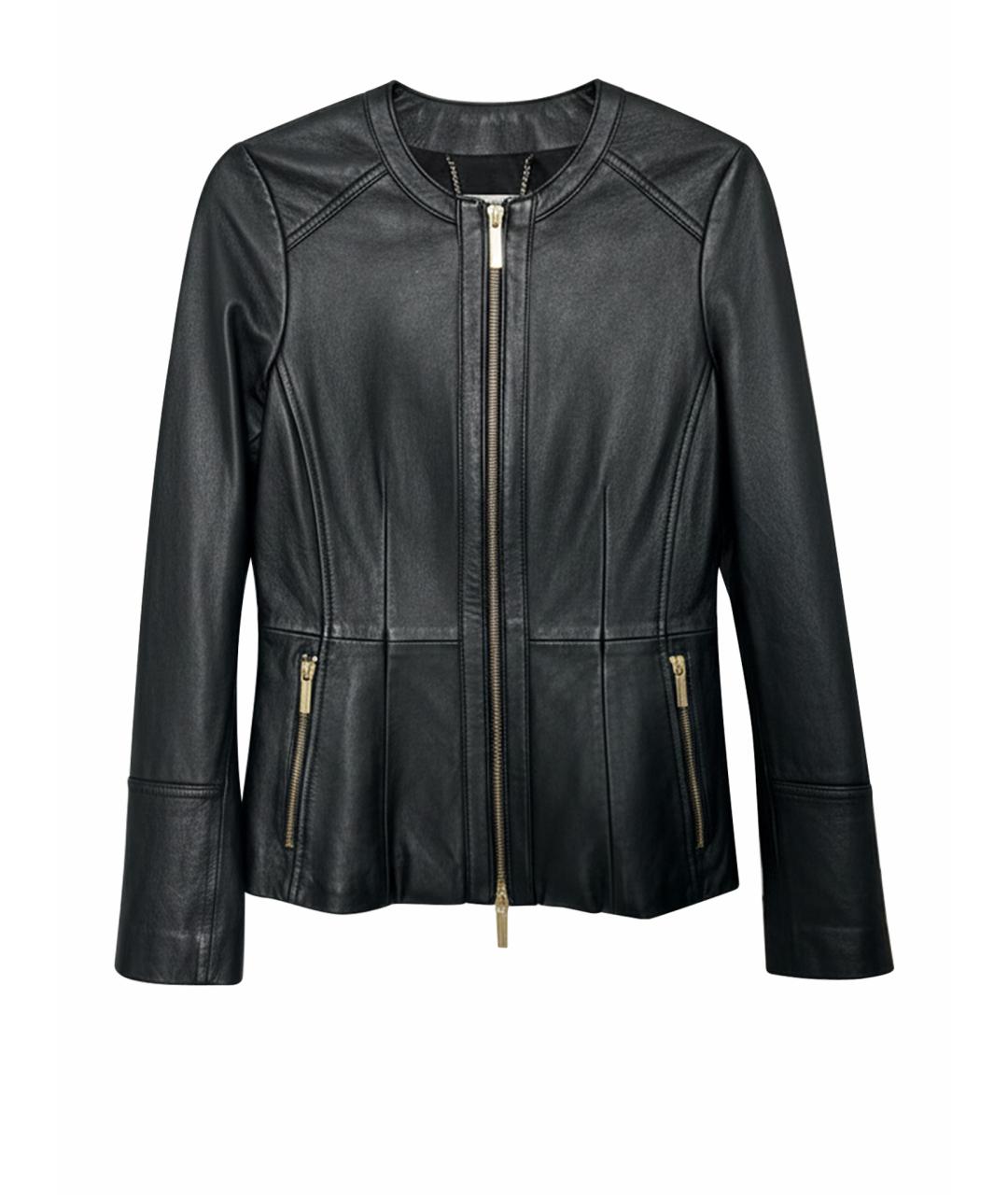 MICHAEL KORS Черная кожаная куртка, фото 1