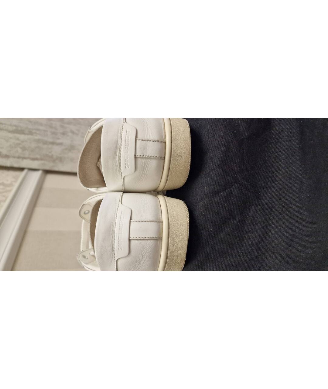 SAINT LAURENT Белые кожаные кроссовки, фото 4