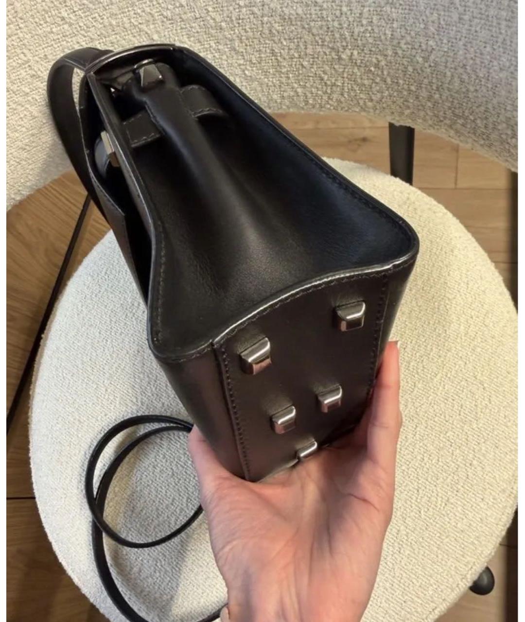 VALENTINO Черная кожаная сумка через плечо, фото 5