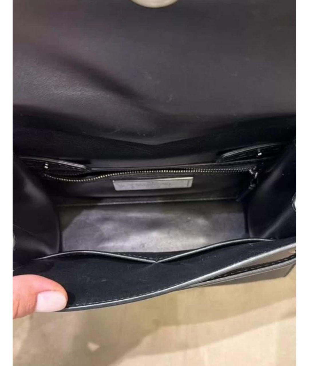 VALENTINO Черная кожаная сумка через плечо, фото 7