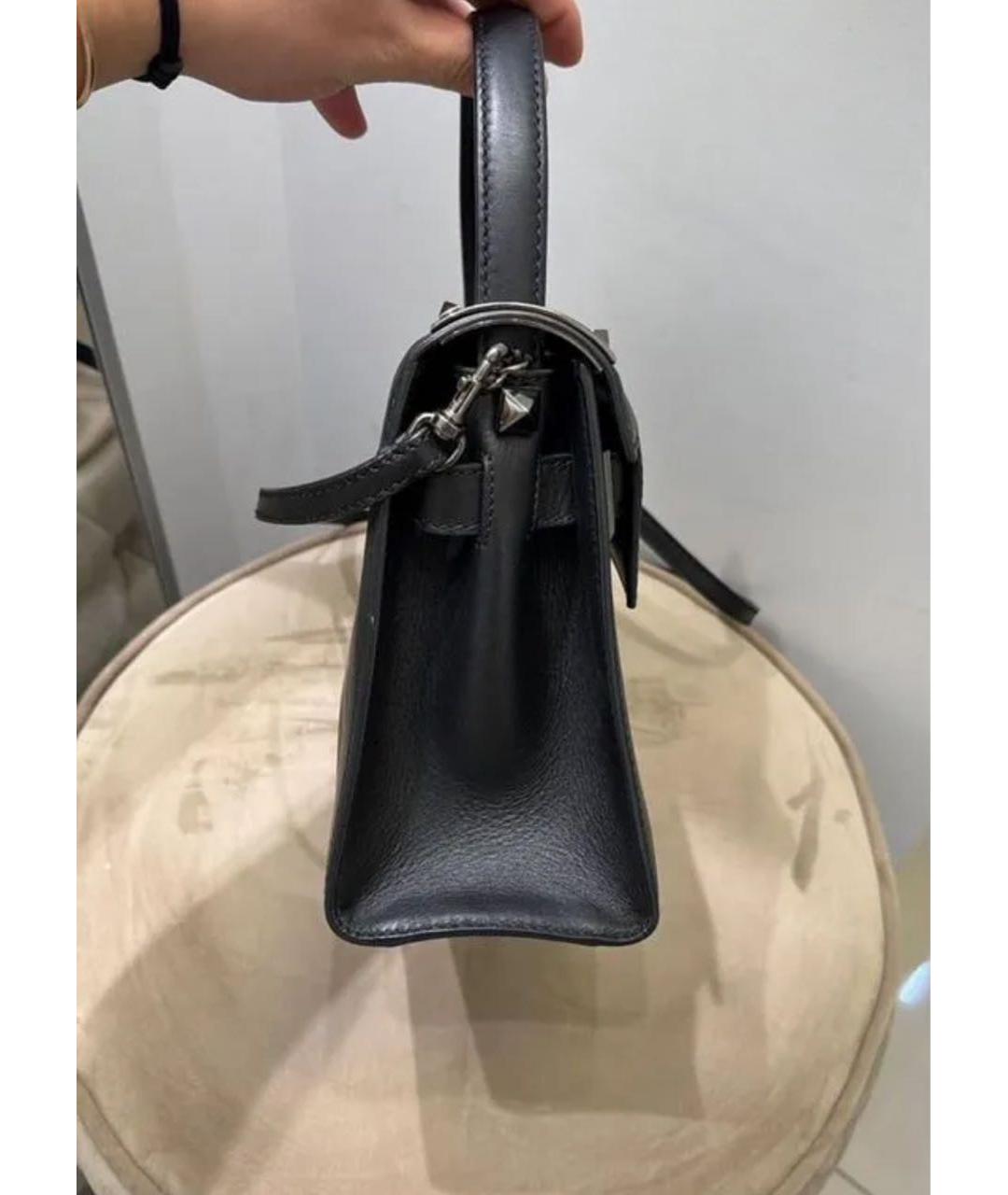 VALENTINO Черная кожаная сумка через плечо, фото 8