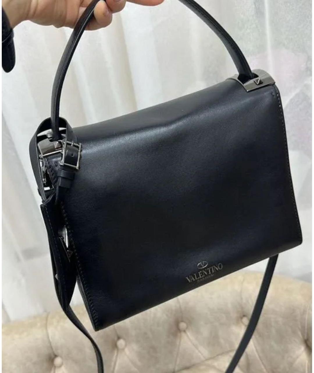 VALENTINO Черная кожаная сумка через плечо, фото 3
