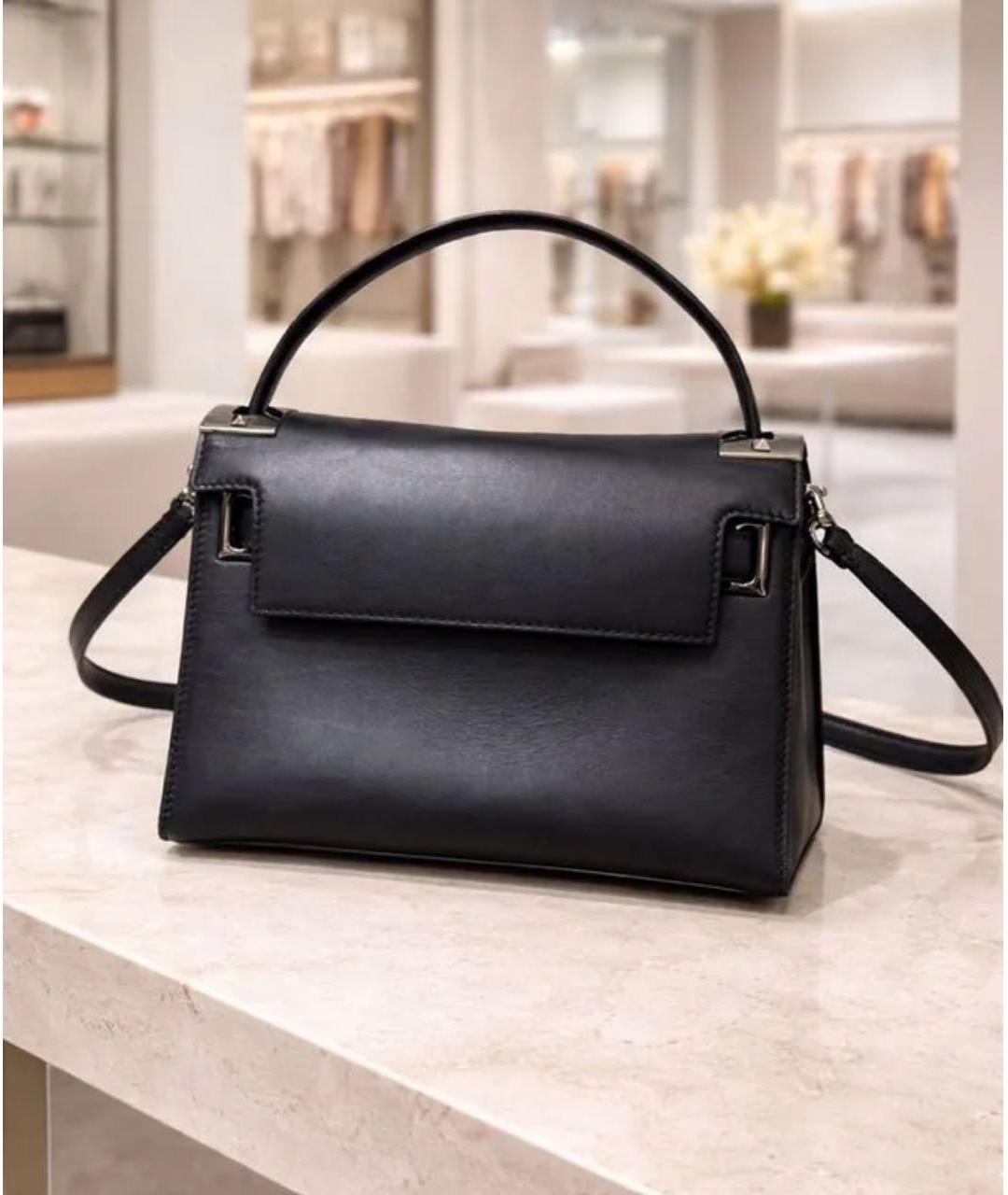 VALENTINO Черная кожаная сумка через плечо, фото 2