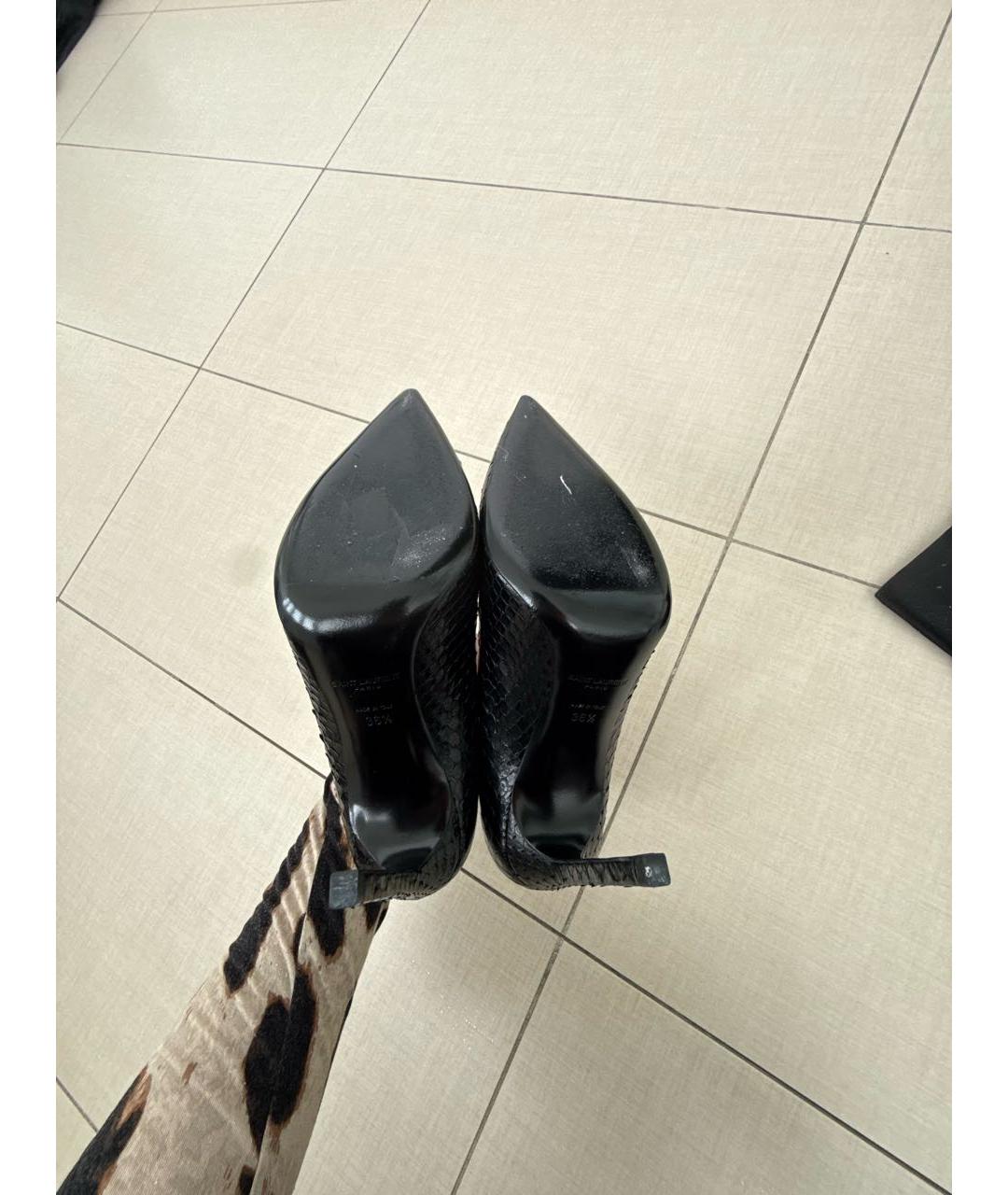 SAINT LAURENT Черные кожаные туфли, фото 5