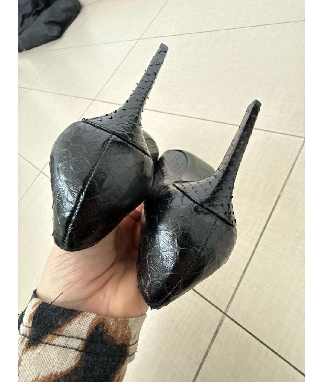 SAINT LAURENT Черные кожаные туфли, фото 8