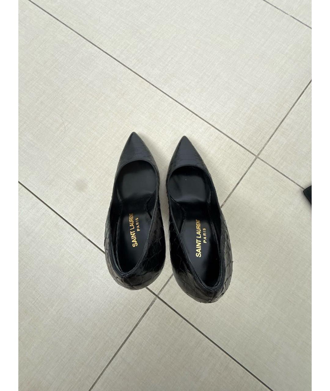 SAINT LAURENT Черные кожаные туфли, фото 3