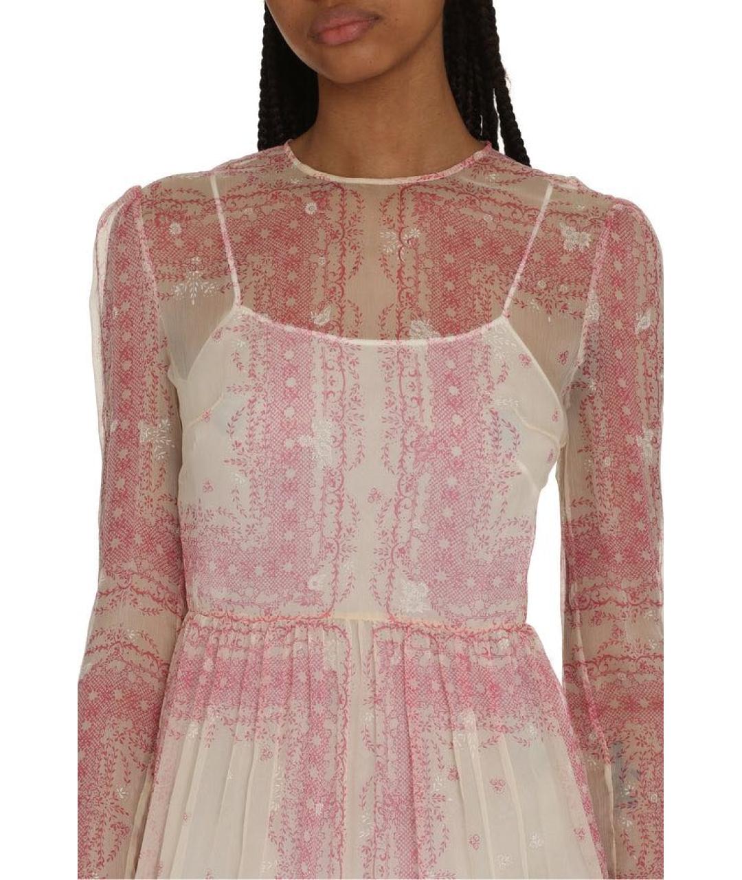PHILOSOPHY DI LORENZO SERAFINI Розовое шелковое повседневное платье, фото 4