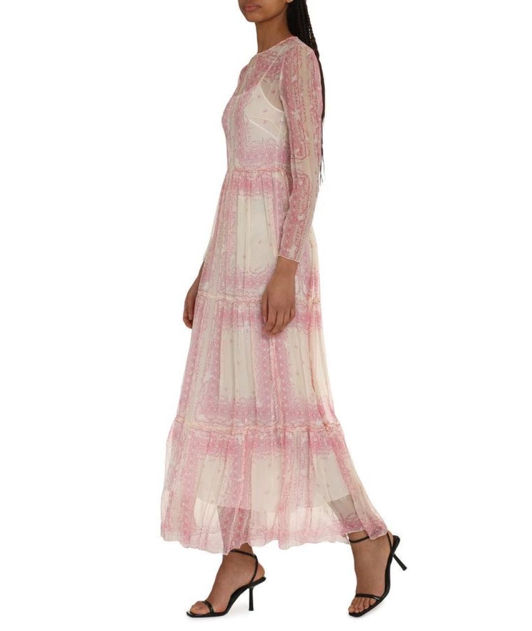 PHILOSOPHY DI LORENZO SERAFINI Розовое шелковое повседневное платье, фото 3