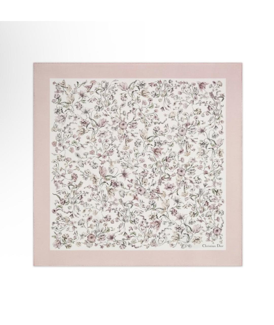 CHRISTIAN DIOR Розовый шелковый платок, фото 5
