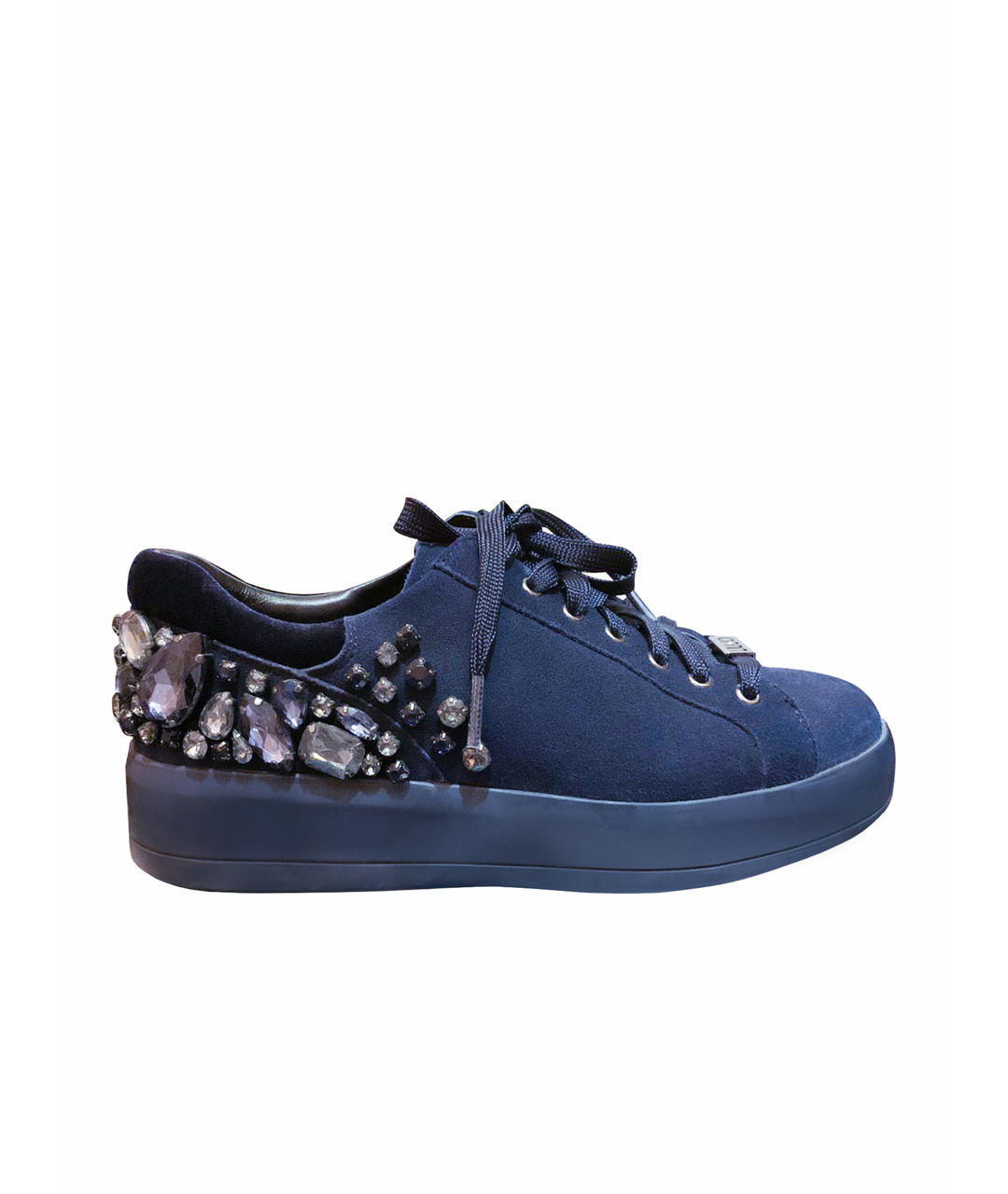 LIU JO Темно-синие замшевые кроссовки, фото 1