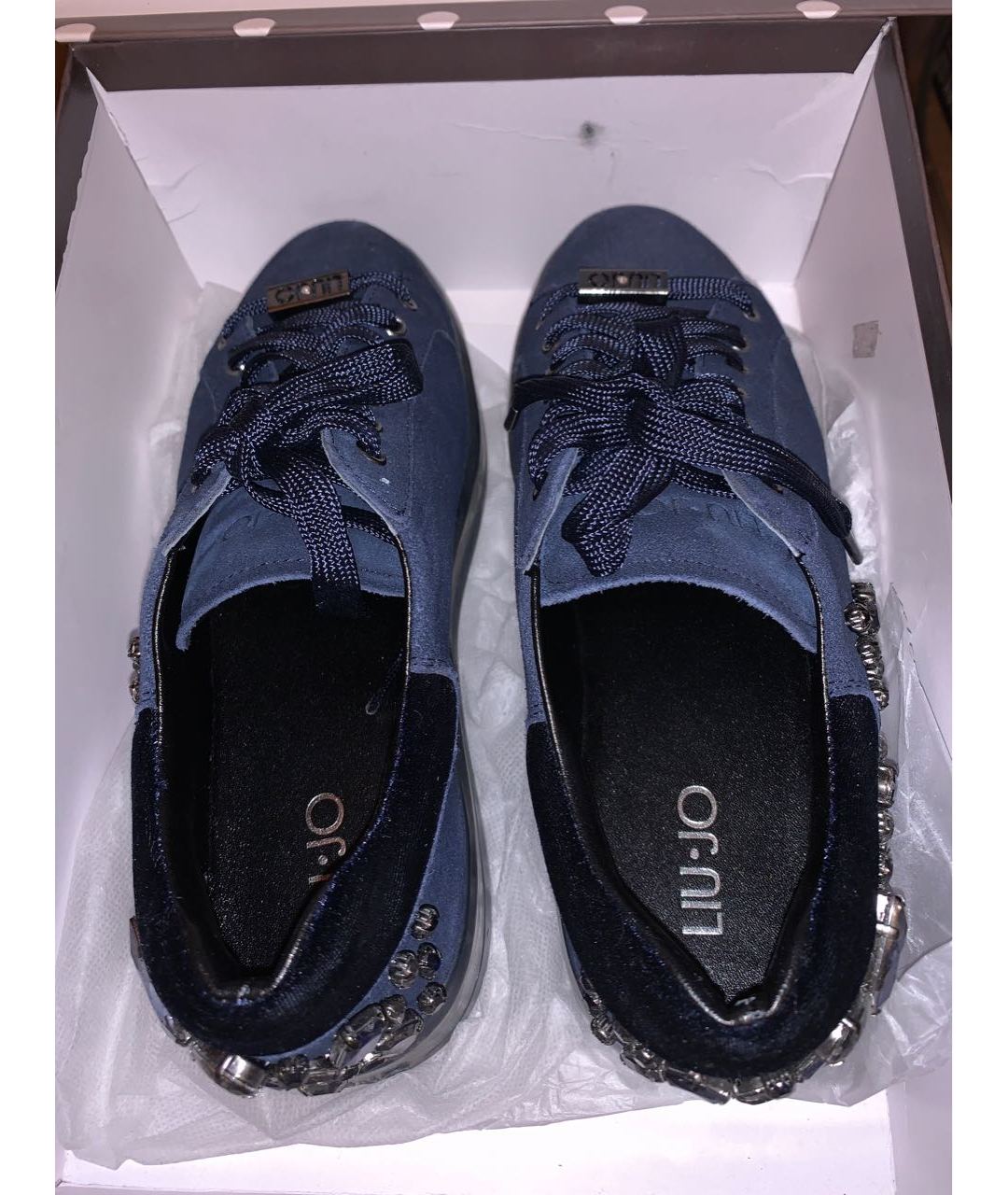 LIU JO Темно-синие замшевые кроссовки, фото 3