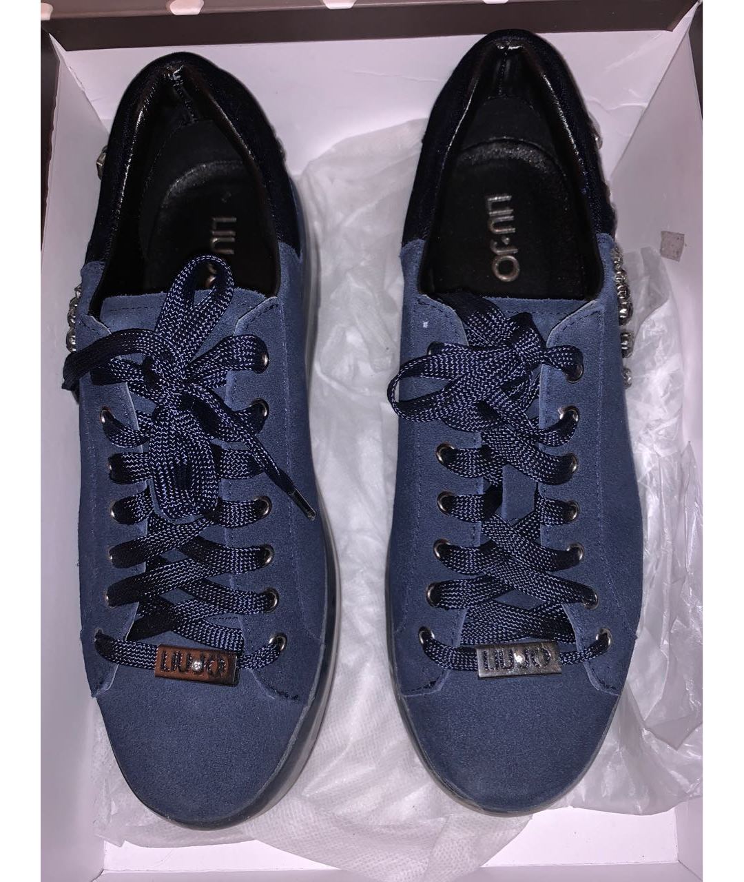 LIU JO Темно-синие замшевые кроссовки, фото 2