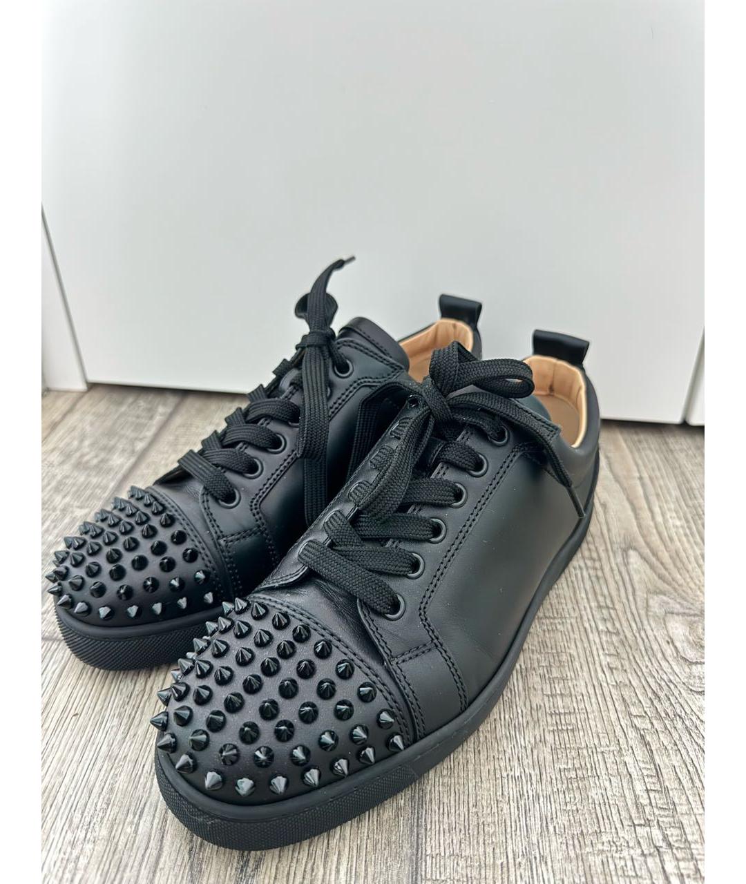 CHRISTIAN LOUBOUTIN Черные кожаные кеды, фото 3