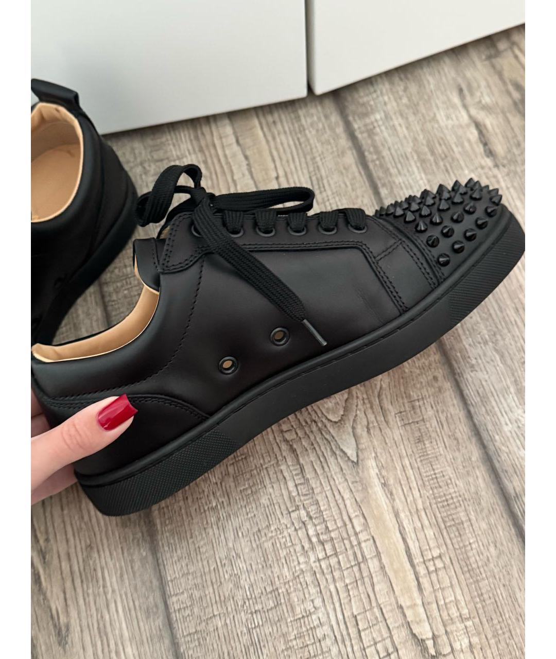 CHRISTIAN LOUBOUTIN Черные кожаные кеды, фото 8