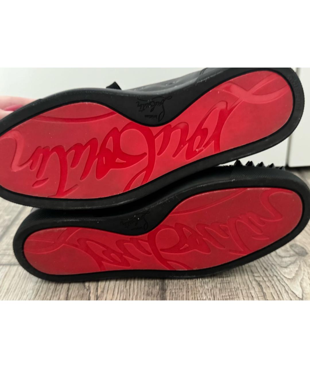 CHRISTIAN LOUBOUTIN Черные кожаные кеды, фото 6
