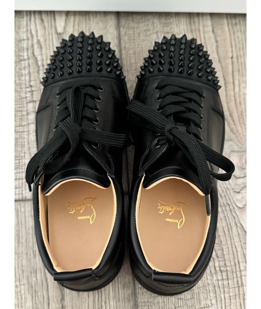 CHRISTIAN LOUBOUTIN Черные кожаные кеды, фото 4