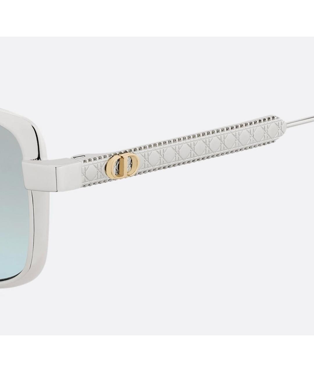 CHRISTIAN DIOR Серебряные металлические солнцезащитные очки, фото 3