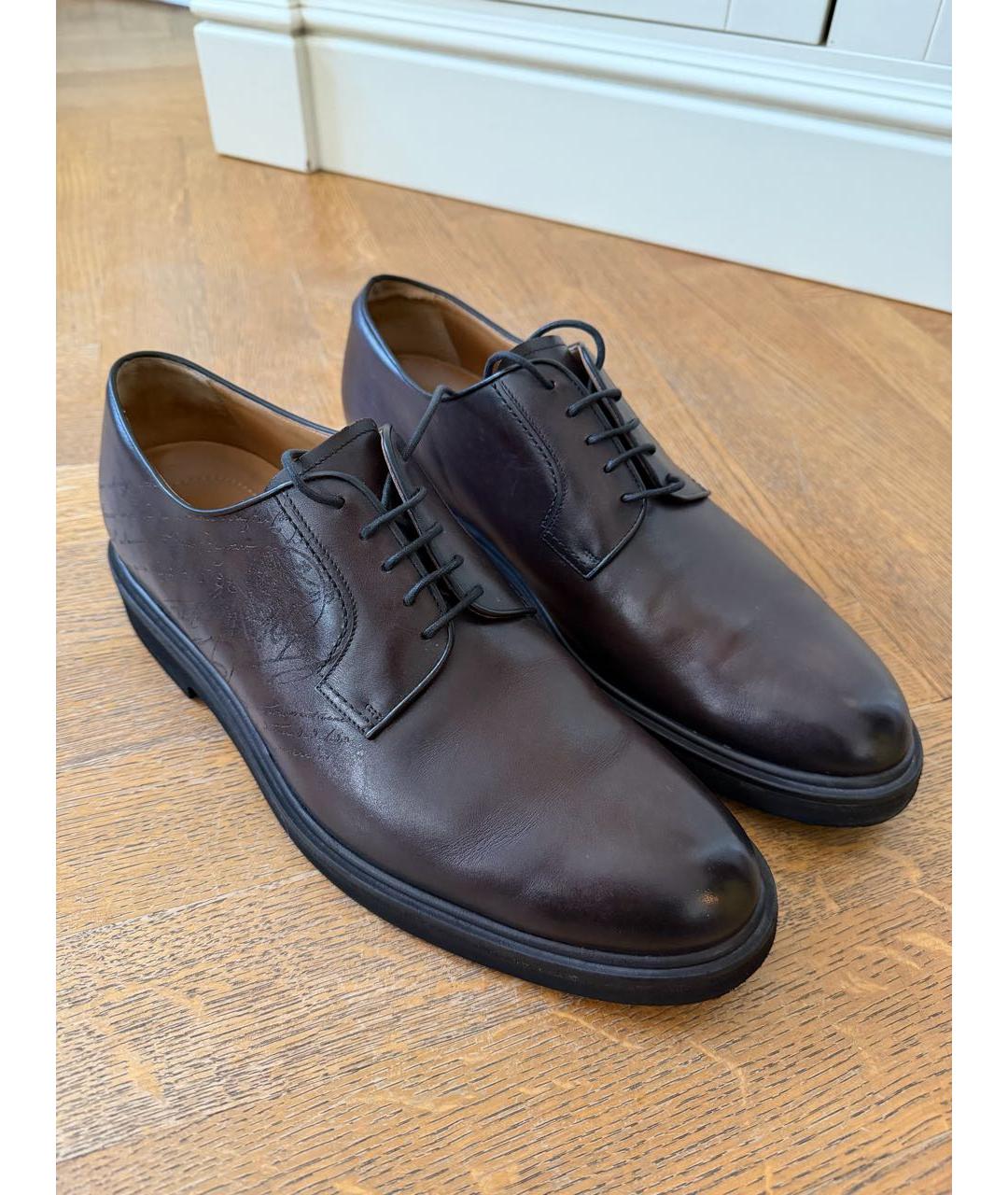 BERLUTI Коричневые кожаные низкие ботинки, фото 2