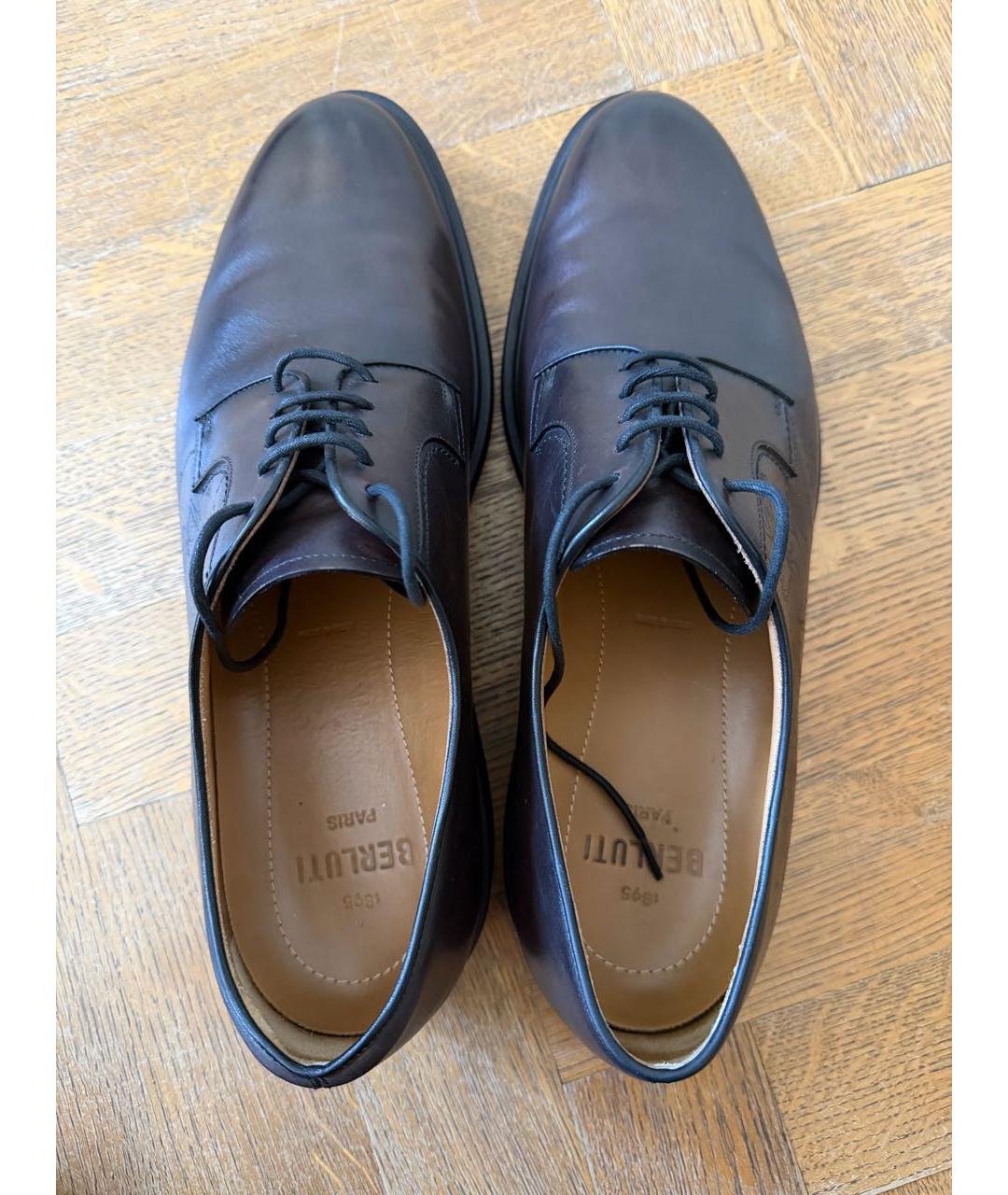 BERLUTI Коричневые кожаные низкие ботинки, фото 4