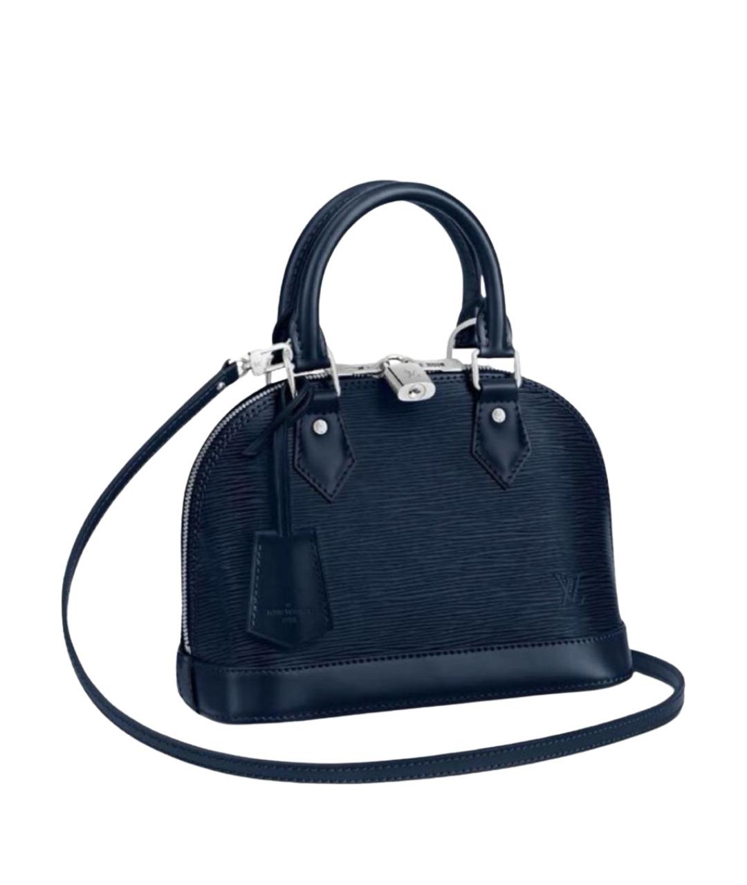 LOUIS VUITTON Темно-синяя кожаная сумка с короткими ручками, фото 1