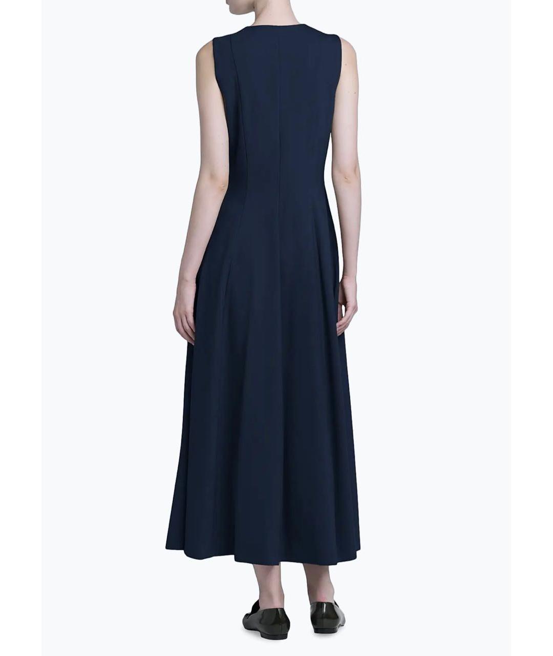 PHILOSOPHY DI LORENZO SERAFINI Темно-синее шерстяное повседневное платье, фото 2