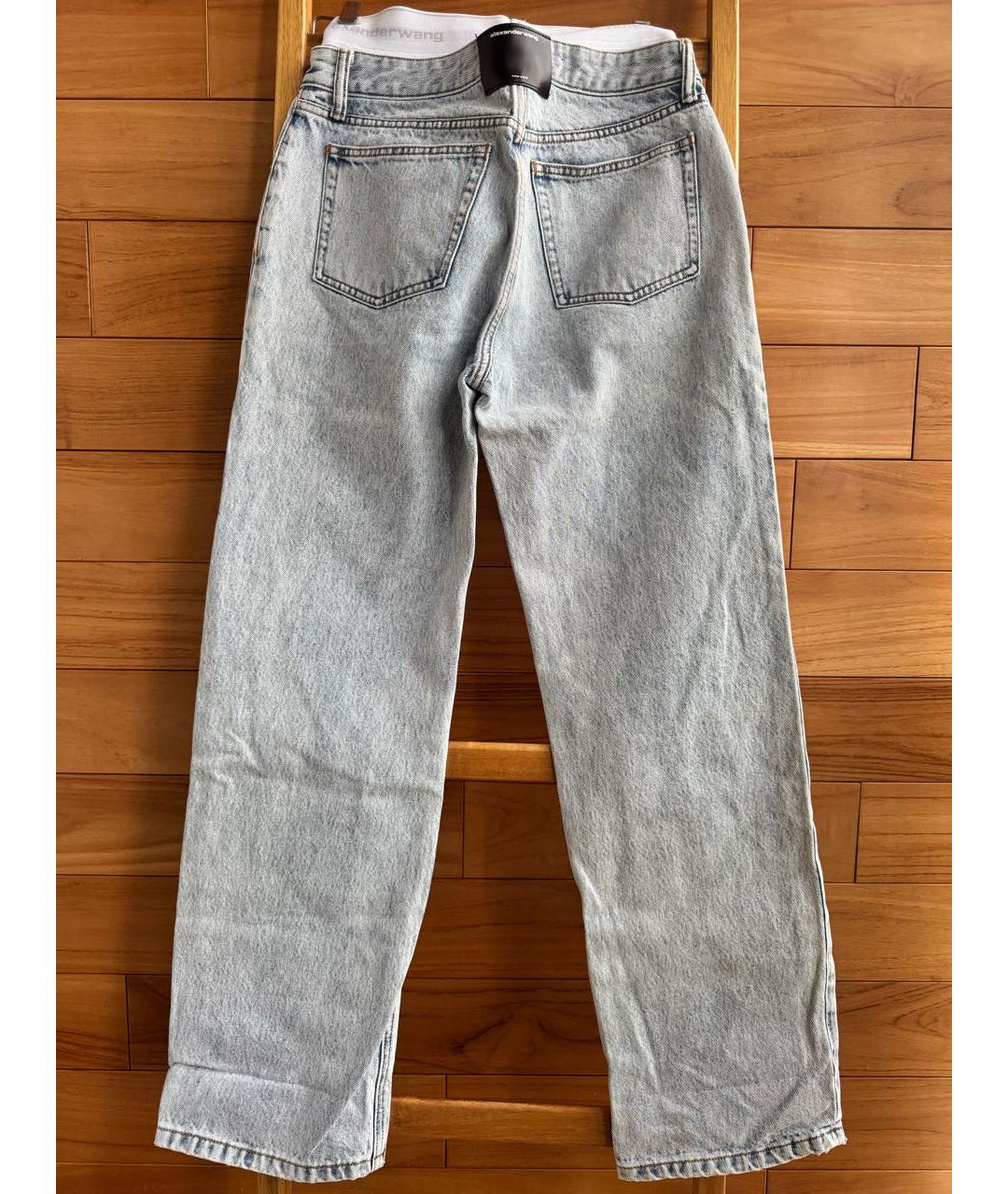 ALEXANDER WANG Голубые хлопковые прямые джинсы, фото 2