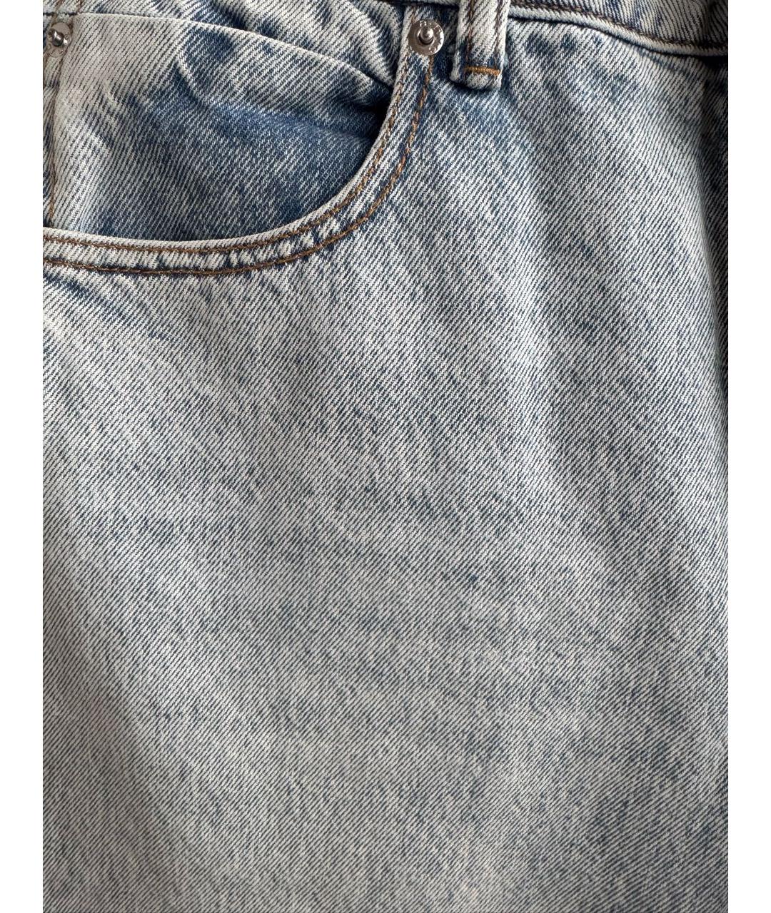 ALEXANDER WANG Голубые хлопковые прямые джинсы, фото 5