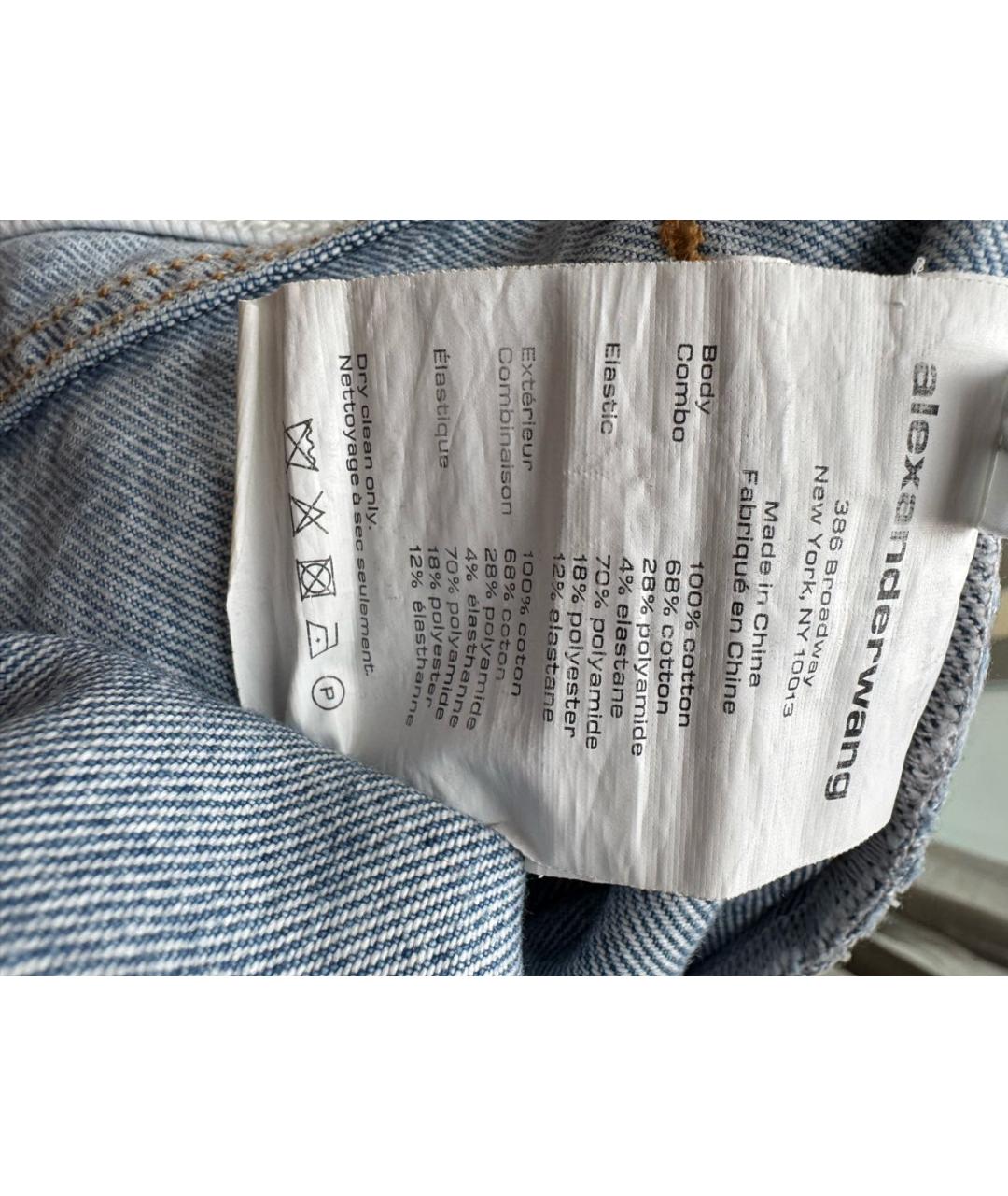 ALEXANDER WANG Голубые хлопковые прямые джинсы, фото 7