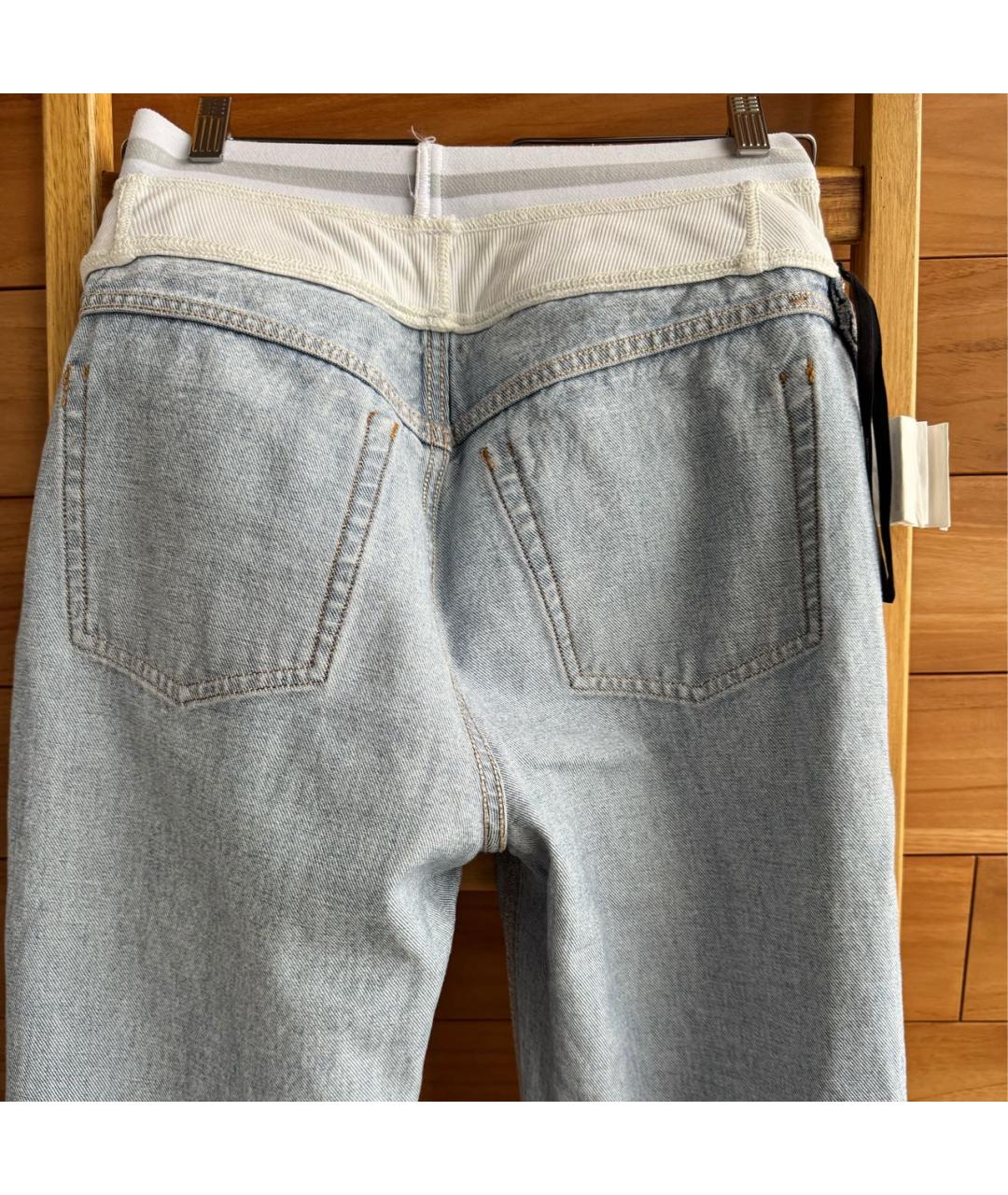 ALEXANDER WANG Голубые хлопковые прямые джинсы, фото 3