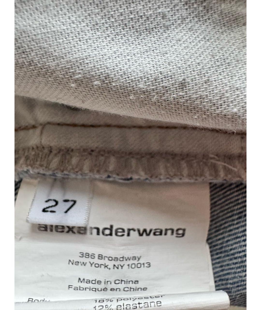 ALEXANDER WANG Голубые хлопковые прямые джинсы, фото 8