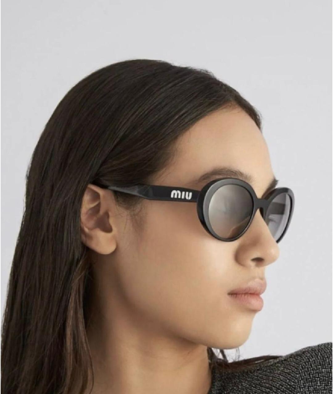 MIU MIU Черные пластиковые солнцезащитные очки, фото 9
