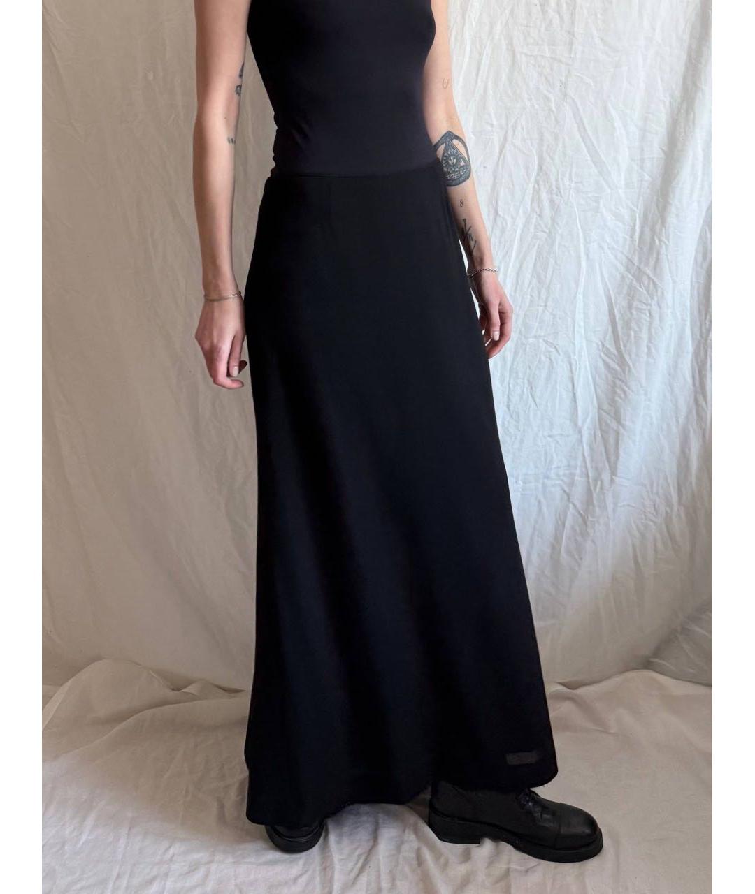 MOSCHINO Черная шерстяная юбка макси, фото 3