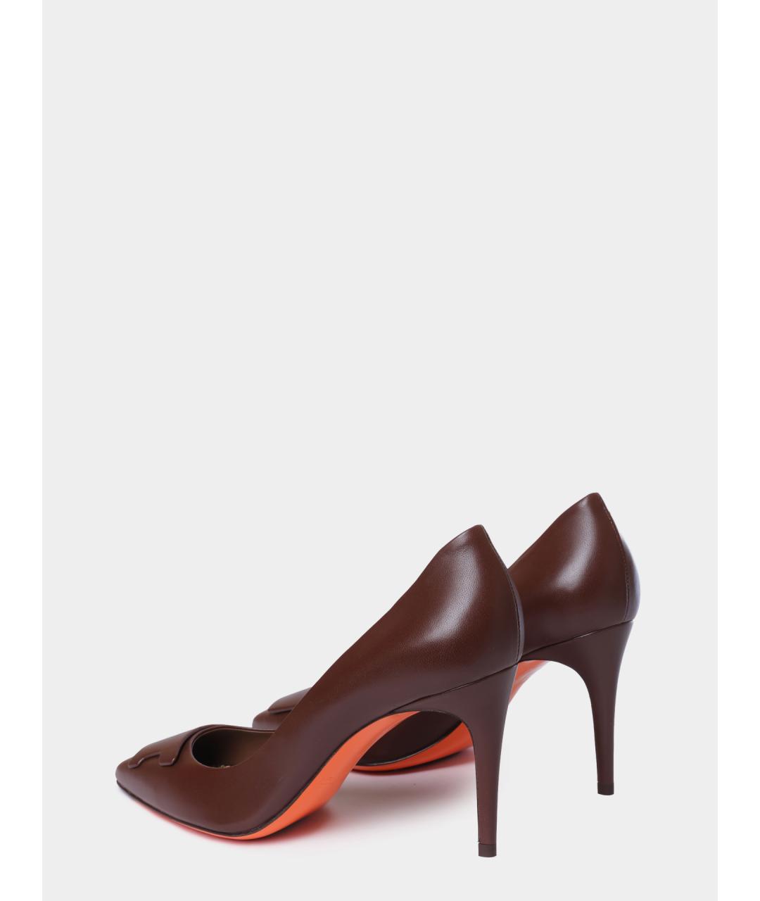 SANTONI Коричневые кожаные туфли, фото 5