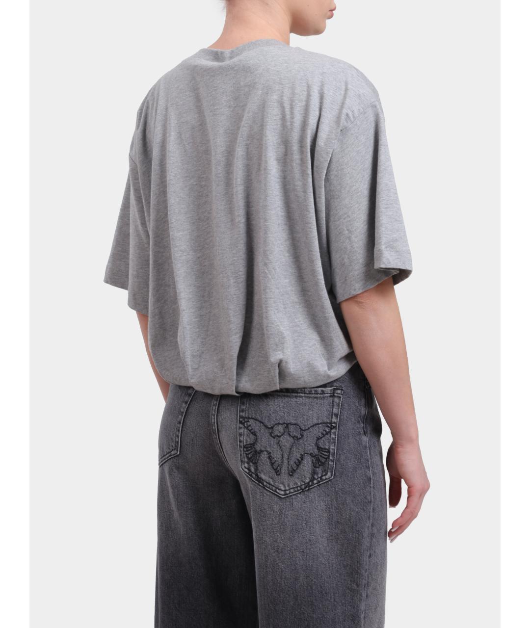 PINKO Серая хлопковая футболка, фото 5