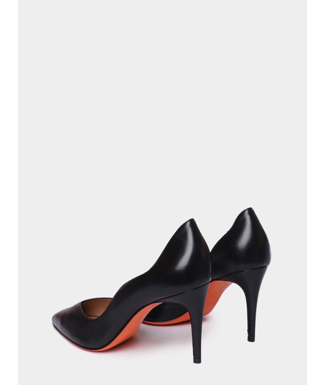 SANTONI Черные кожаные туфли, фото 5