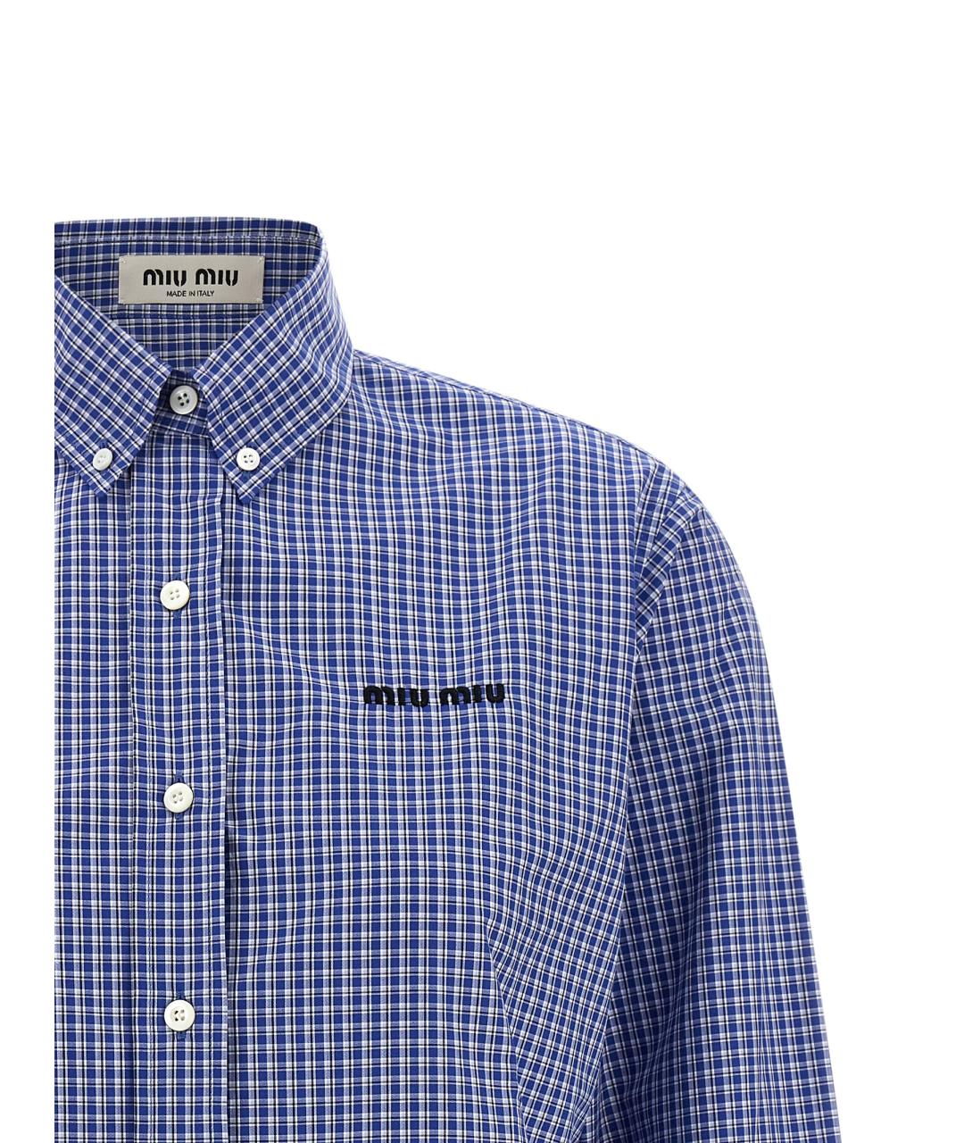 MIU MIU Синяя хлопковая рубашка, фото 3