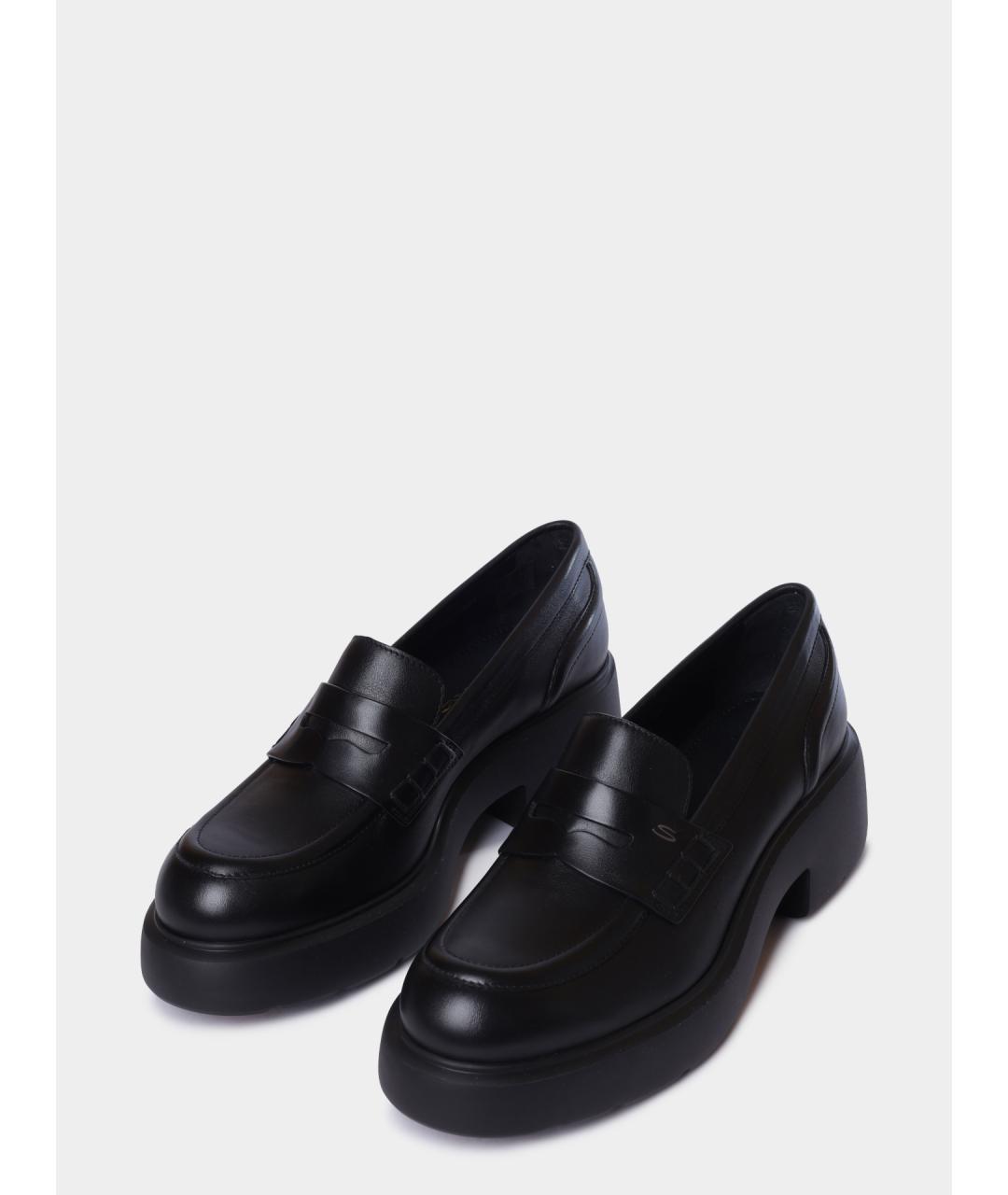 SANTONI Черные кожаные лоферы, фото 2