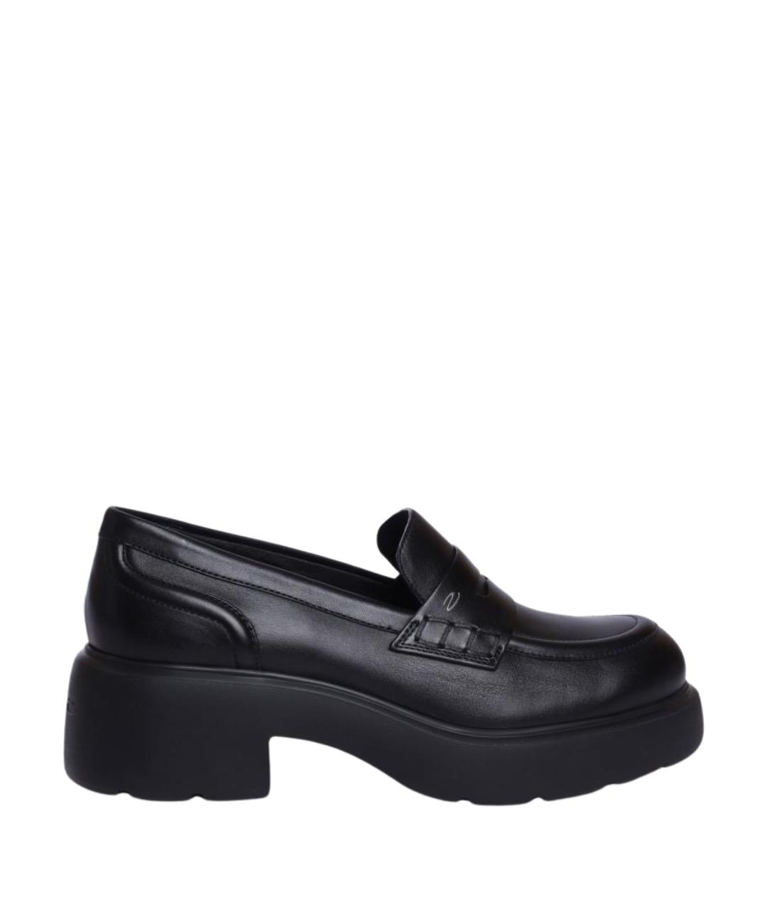 SANTONI Черные кожаные лоферы, фото 1