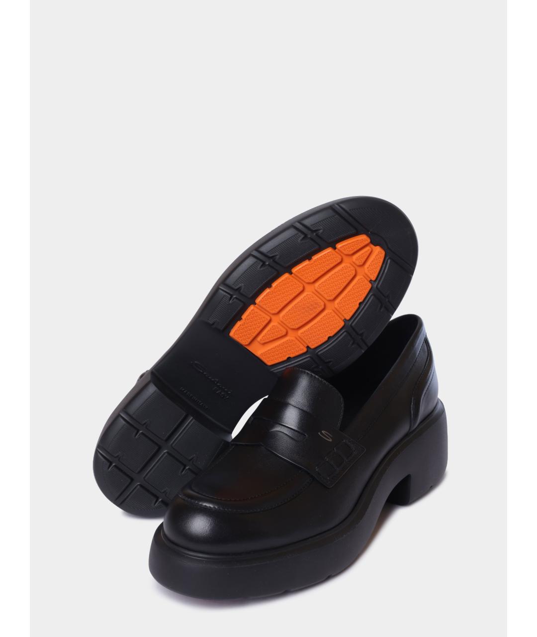 SANTONI Черные кожаные лоферы, фото 4
