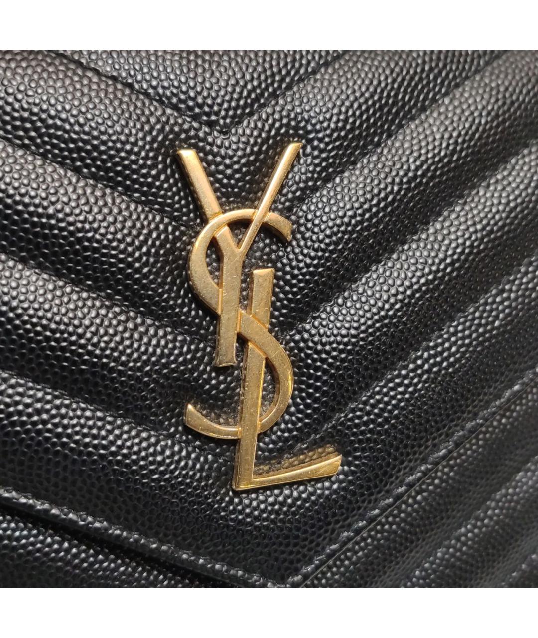 SAINT LAURENT Черная кожаная сумка через плечо, фото 5