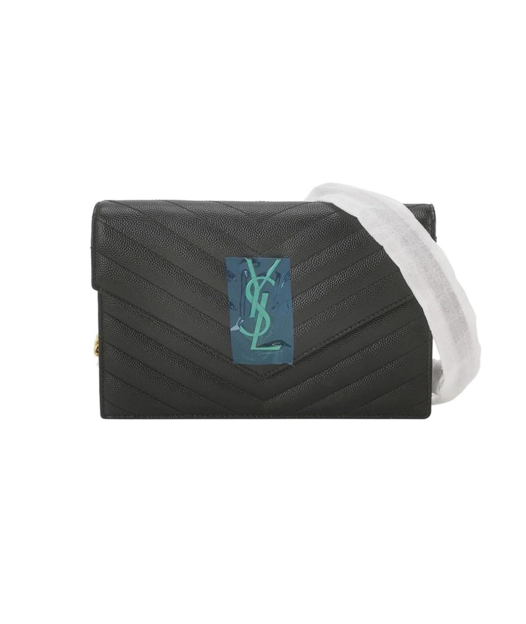 SAINT LAURENT Черная кожаная сумка через плечо, фото 9