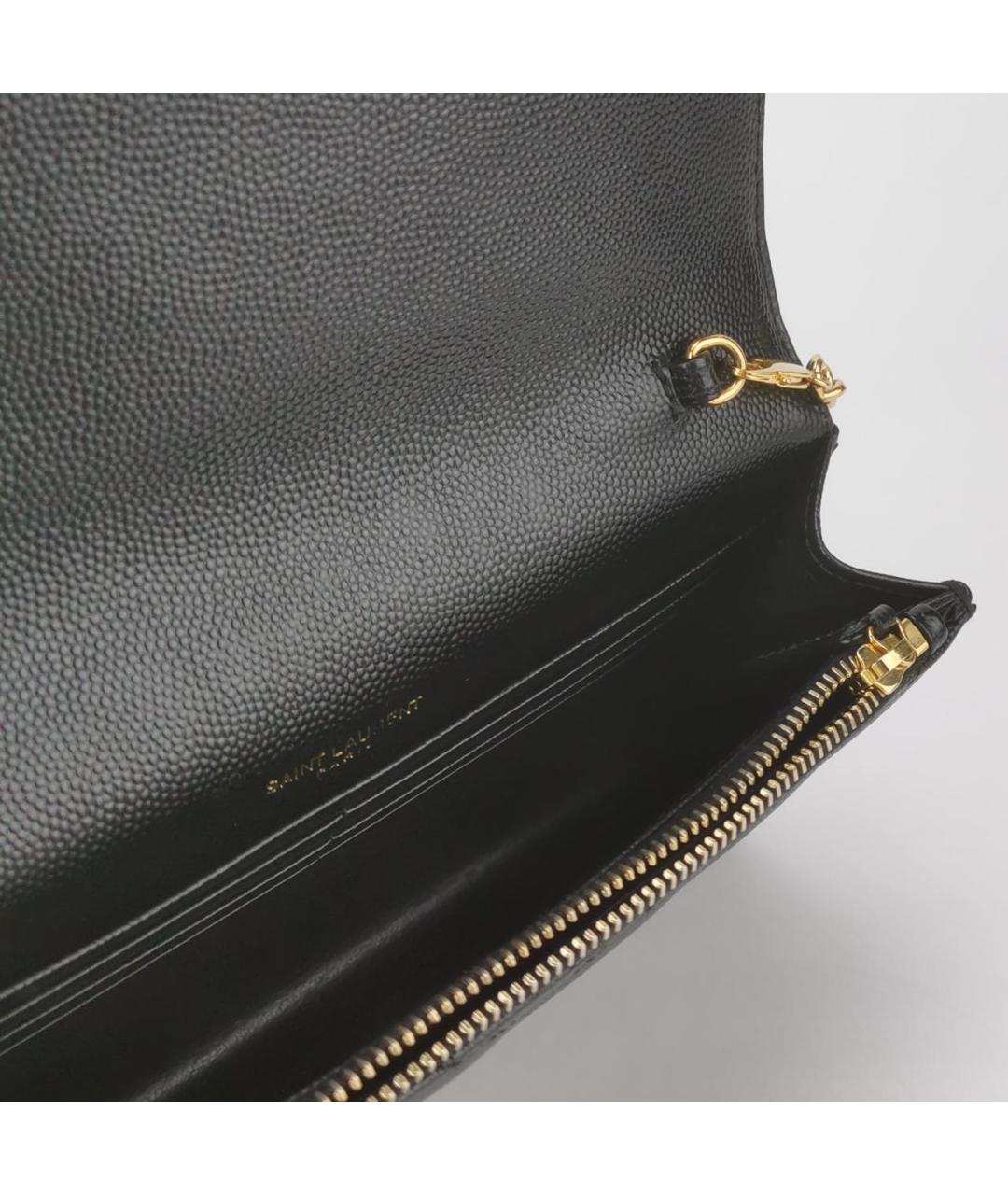 SAINT LAURENT Черная кожаная сумка через плечо, фото 4