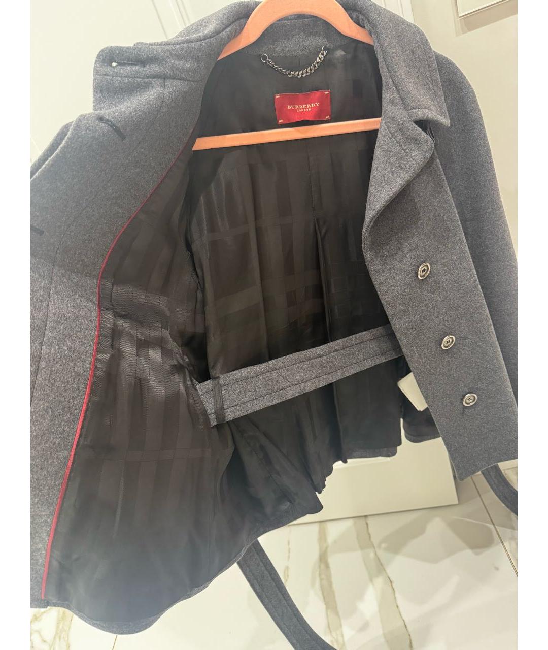 BURBERRY Антрацитовый шерстяной тренч/плащ, фото 4