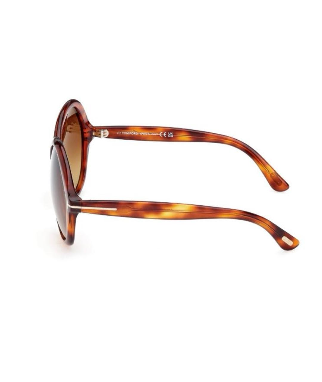 TOM FORD Коричневые пластиковые солнцезащитные очки, фото 3