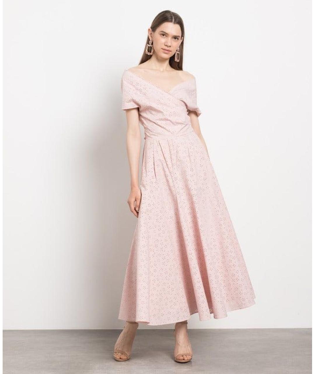 PHILOSOPHY DI LORENZO SERAFINI Розовое хлопковое коктейльное платье, фото 3