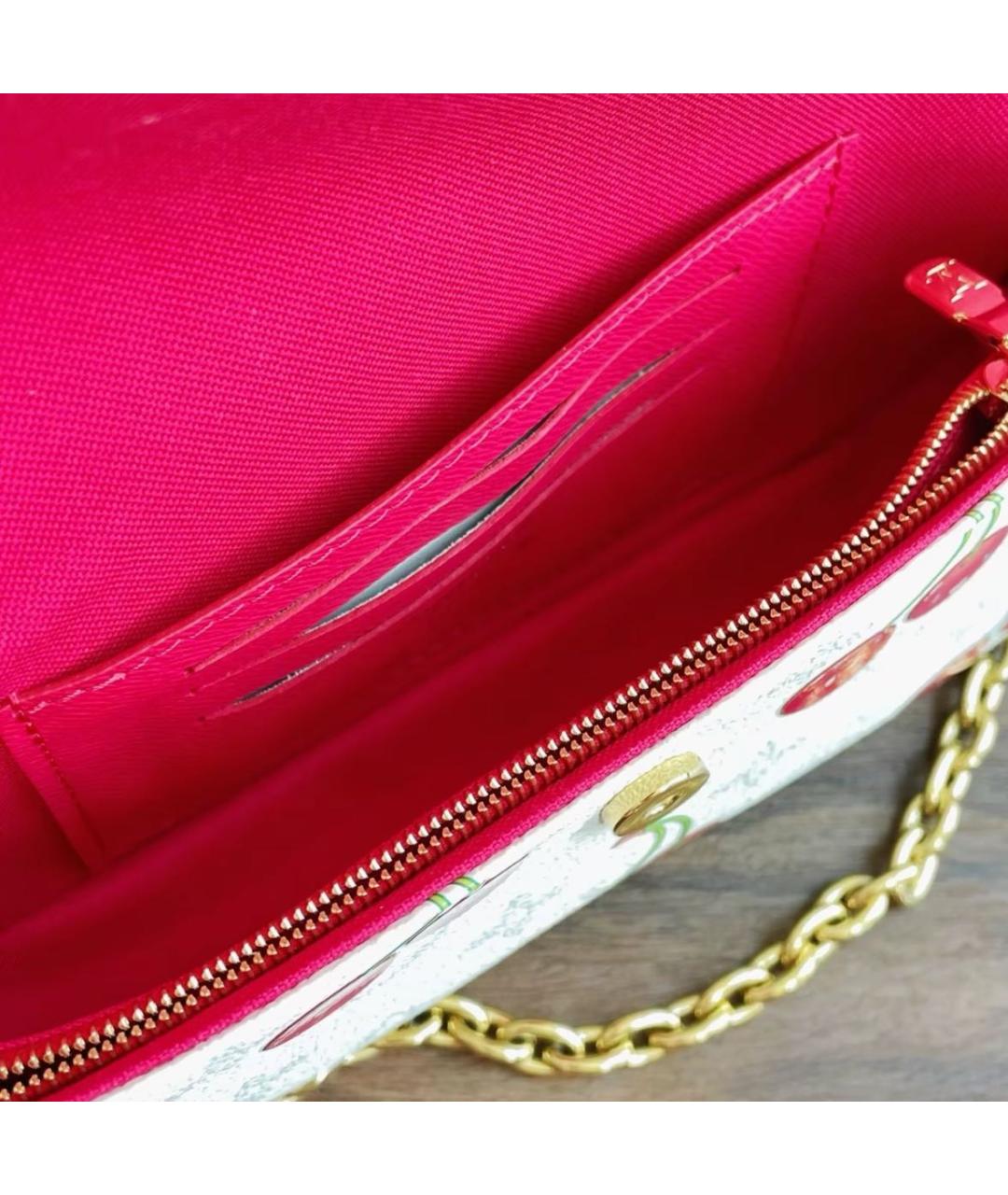 LOUIS VUITTON Белая кожаная сумка с короткими ручками, фото 4