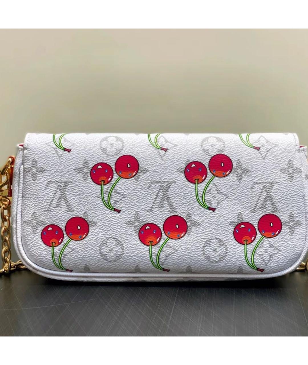 LOUIS VUITTON Белая кожаная сумка с короткими ручками, фото 3