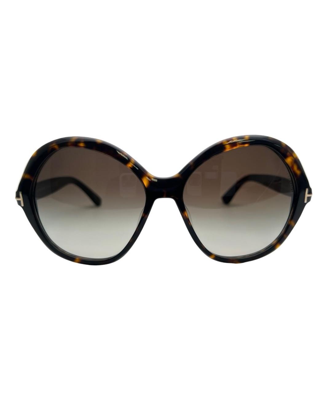 TOM FORD Коричневые пластиковые солнцезащитные очки, фото 1