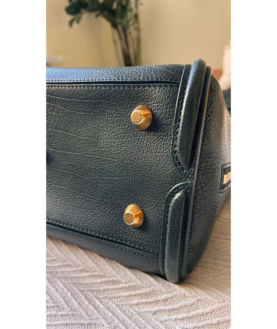 ALEXANDER MCQUEEN Зеленая кожаная сумка с короткими ручками, фото 3