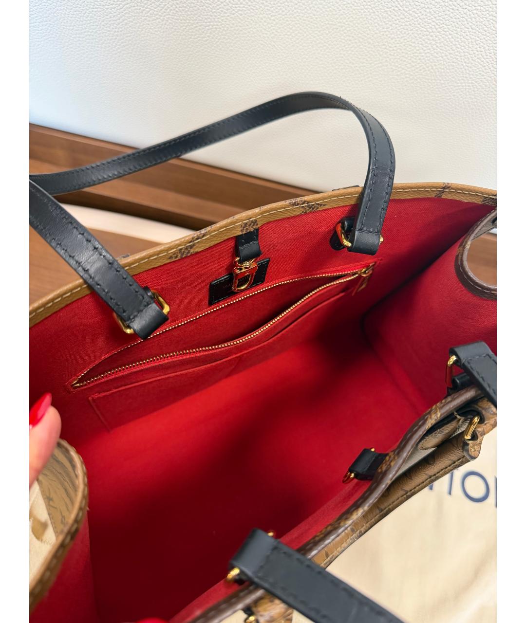 LOUIS VUITTON Коричневая сумка тоут, фото 4